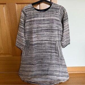 Striped Gray and Black Dress